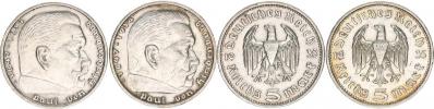 5 RM 1935 A - Hindenburg bez svastiky     2 ks