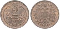 2 Haléř 1900 b.zn.