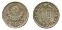 10 Kopějka 1942       Y.109      "R"_dr. vada stř. v ploše
