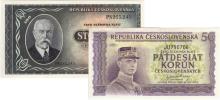 Československo 1945 - 1953, 50, 100 Koruna b.l. (1945)