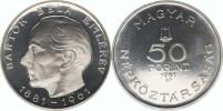 50 Forint 1961 - Béla Bartók         KM 561     Ag 750  20 g