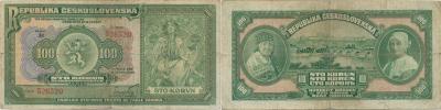 100 Kč 1920  sér. At    neperf.    Baj. 16b