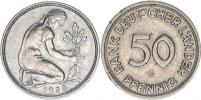 50 Pfennig 1950 G - Bank Deutscher Länder   "RR"  KM 104