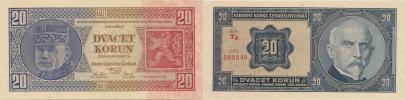 20 Kč 1926 sér. Tg     neperf.         Baj. 21b