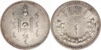 1 Tugrik AH 15 (1925)         KM 8      Ag 900  20