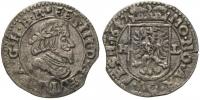 Těšín - Skočov. Alžběta Lukrécie (1625-53). 1 krejcar 1647 HC s tit. Ferdinanda III. Fried.-3079. n. nedor., dr. vykroj. střížek