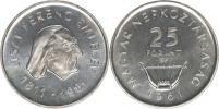 25 Forint 1961 - Ferenc Liszt       KM 557    Ag 750  17