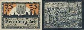 Grünberg (Zielona Góra) - 75 Pfennig 1922