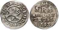 Malý groš 1593 Budějovice - Mattighofer. HN-28a,opis 7a (.D:G - R.I.)