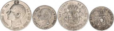1 Peseta 1885 MS-M          KM 686   Ag 835  5 g    "R"
