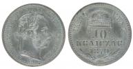 10 Krejcar 1870 KB - květinka v opisu na aversu - novoražba