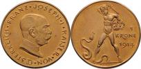 Koruna 1914 - vítězná - zkušební ražba - hlava zprava