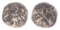 Lehnice, haléř 15.stol. Orlice / zkřížené klíče, Kopicki 8657, patina