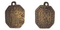 Olomouc, Svatý Kopeček 1732 Madona/monogram mosaz 8hran, 20x27mm