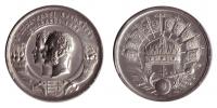 Uherská korunovace královského páru 8.6.1867 v Budapešti. Dvojportrét opis / uherská koruna atd. W. Seidan. Cín
