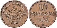 10 Centesimi 1852 V - menší typ