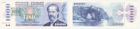 1000 Koruna 1985 - s tištěným kolkem
