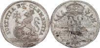 AR větší jeton na korunovaci v Praze 12.V.1743 - lev