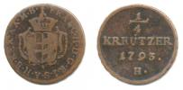 Cu 1/4 Krejcar 1793 H
