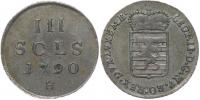 III Sols (12 Liards) 1790 H pro Lucembursko