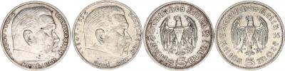 5 RM 1935 A - Hindenburg bez svastiky     2 ks