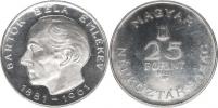 25 Forint 1961 - Béla Bartók         KM 558    Ag 750  17
