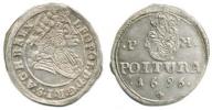Poltura 1696 P H        Hus. 1482 var. pod datací ozdoba
