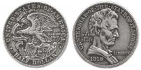 1/2 Dollar 1918 - Lincoln       KM 143_tém.
